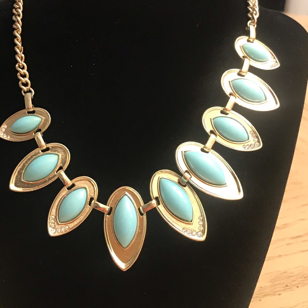 Custom jewelry gold plated &teal stone
